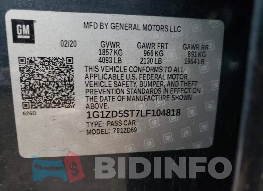 1G1ZD5ST7LF104818 Photo# 12