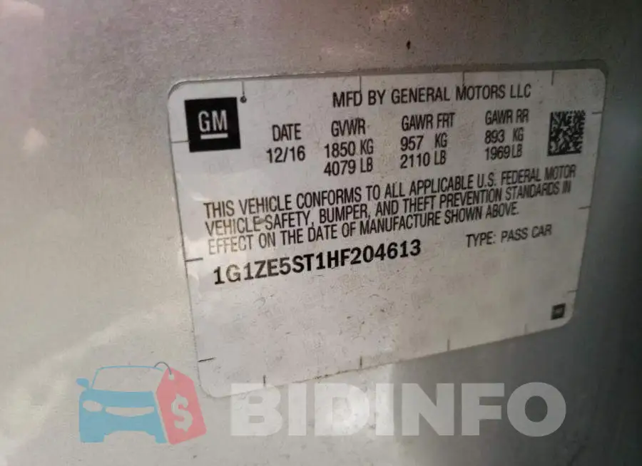 1G1ZE5ST1HF204613 Photo# 13