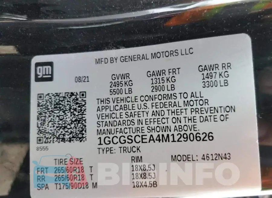 1GCGSCEA4M1290626 Photo# 12