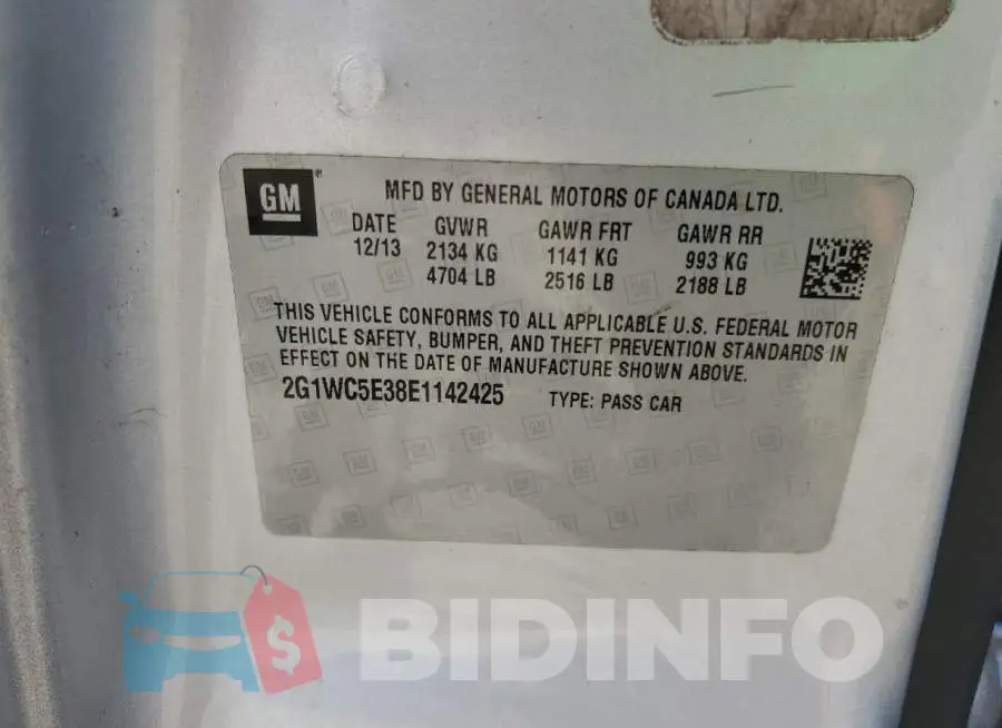 2G1WC5E38E1142425 Photo# 12