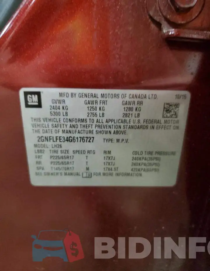 2GNFLFE34G6176727 Photo# 13