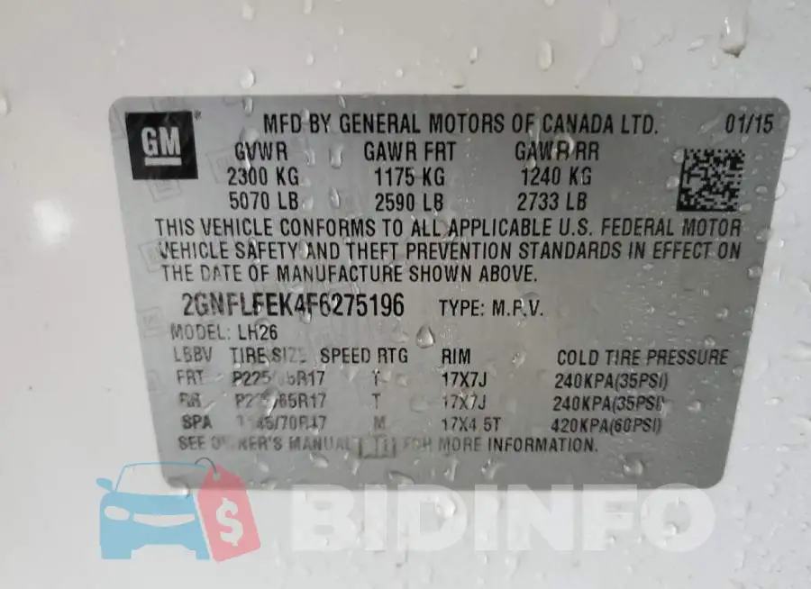 2GNFLFEK4F6275196 Photo# 13