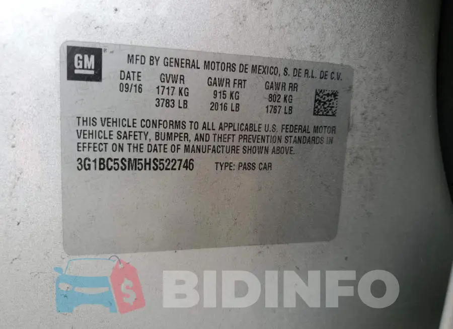 3G1BC5SM5HS522746 Photo# 13