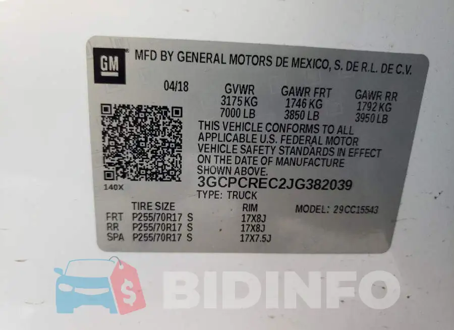 3GCPCREC2JG382039 Photo# 12