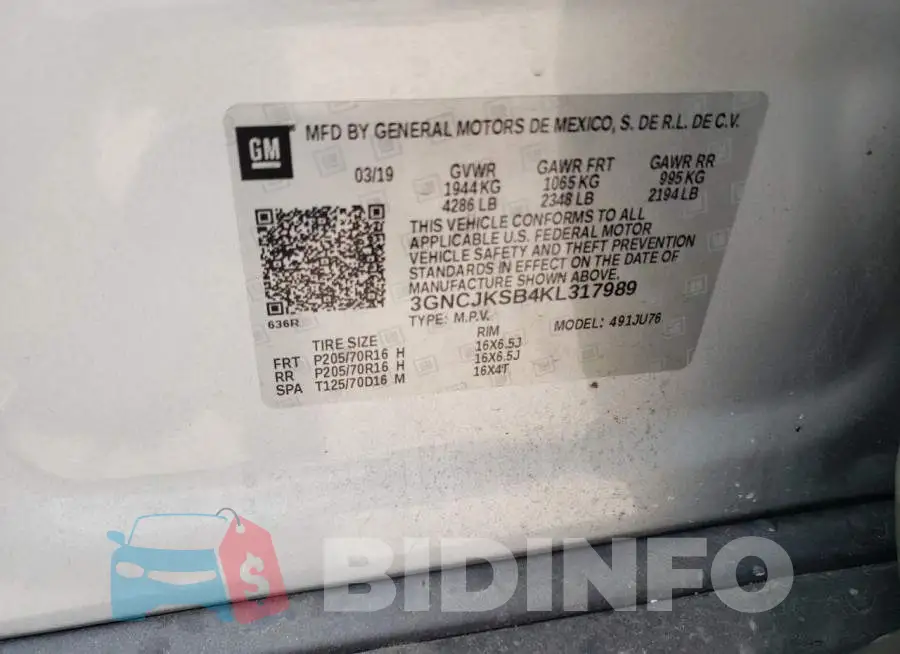 3GNCJKSB4KL317989 Photo# 13