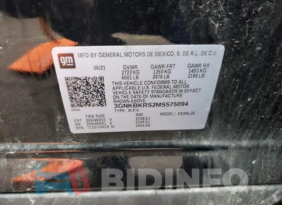 3GNKBKRS2MS575094 Photo# 13