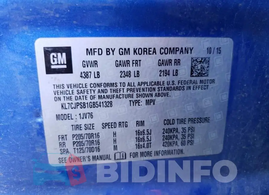 KL7CJPSB1GB541328 Photo# 13