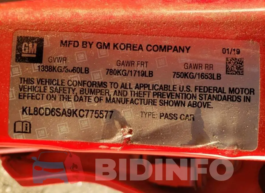 KL8CD6SA9KC775577 Photo# 12