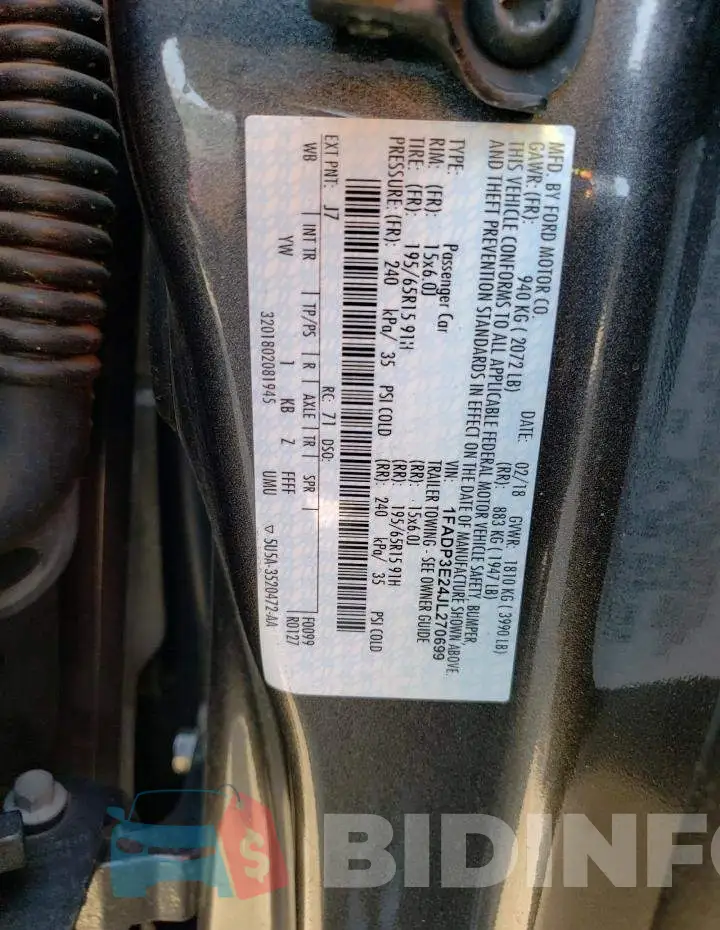 1FADP3E24JL270699 Photo# 12