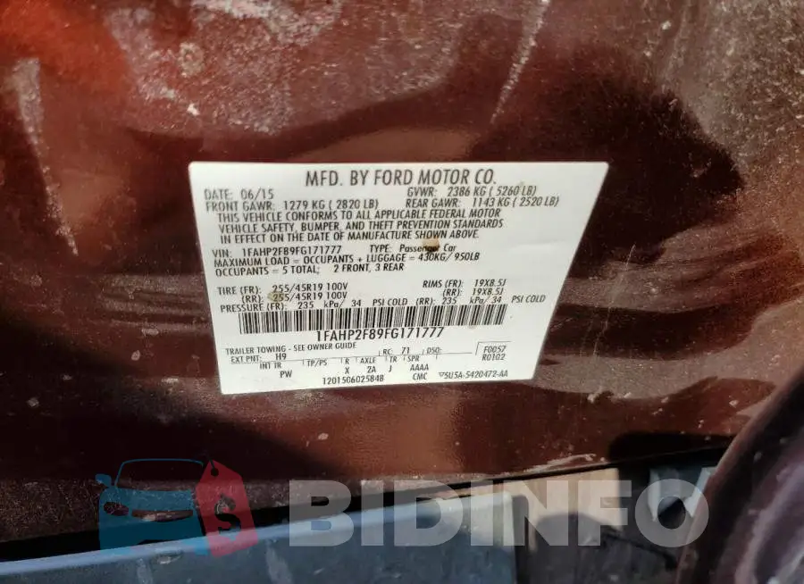 1FAHP2F89FG171777 Photo# 12