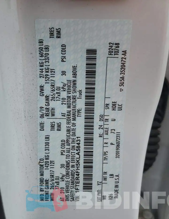 1FTER4FH5KLA58431 Photo# 13