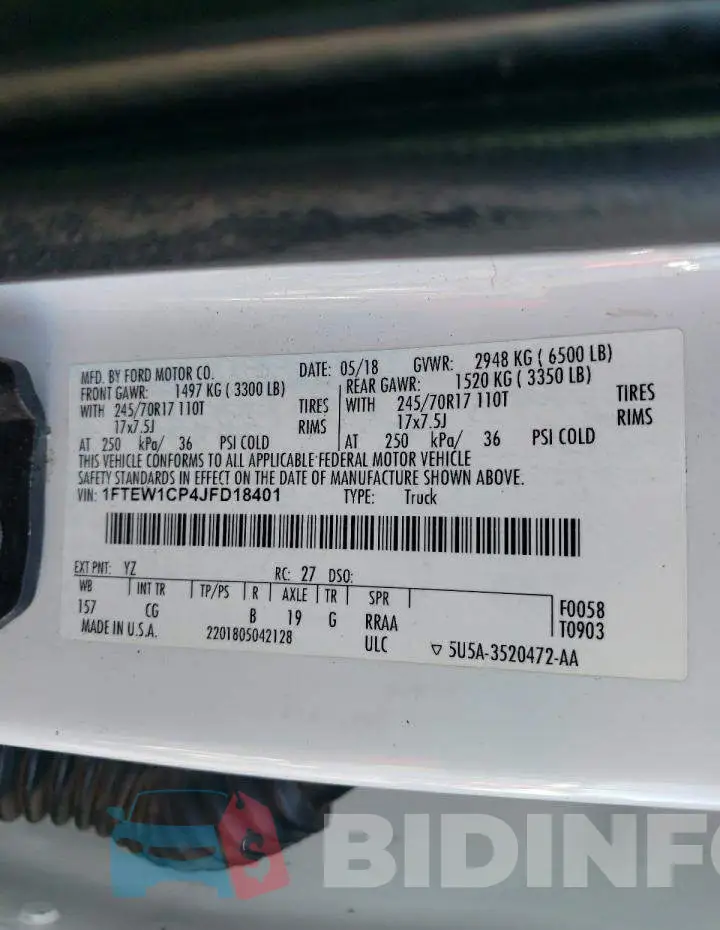 1FTEW1CP4JFD18401 Photo# 12