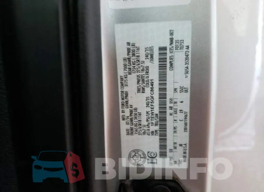 1FTEW1EF5GFC86491 Photo# 13