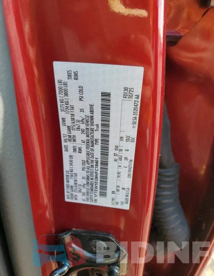 1FTEW1EG9HFC18401 Photo# 12