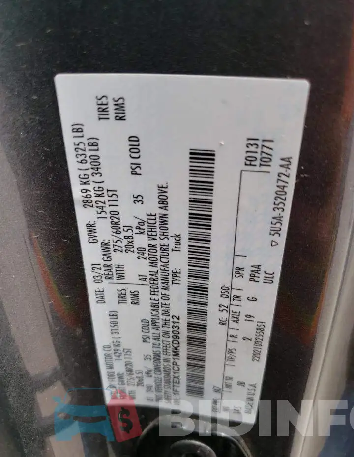 1FTEX1CP1MKD90312 Photo# 12