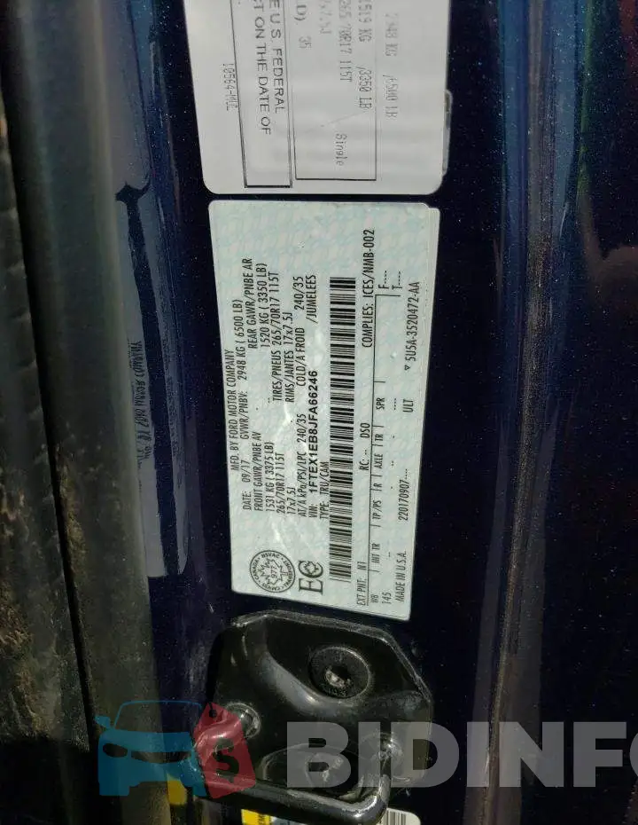 1FTEX1EB8JFA66246 Photo# 12
