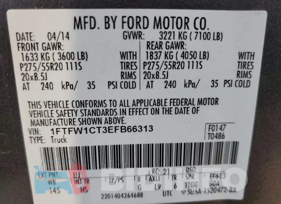 1FTFW1CT3EFB66313 Photo# 12