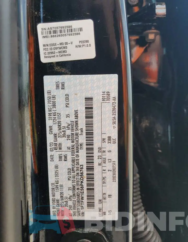 1FTFW1E58PKD56763 Photo# 12
