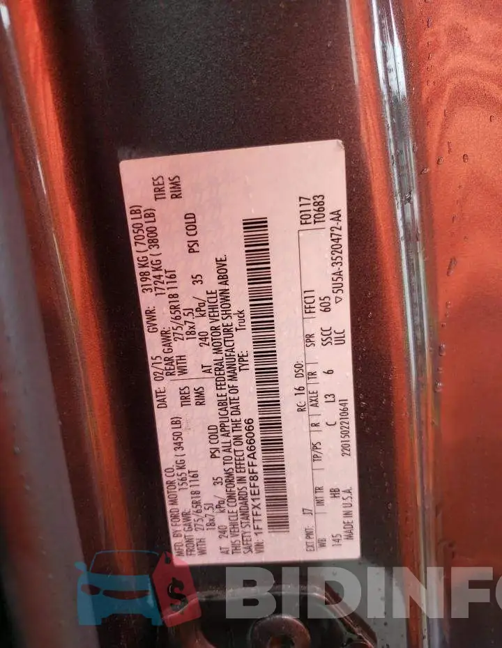 1FTFX1EF8FFA66066 Photo# 12