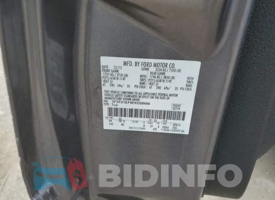 1FTFX1EF9EKD28666 Photo# 12