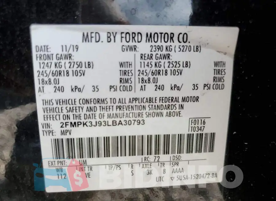 2FMPK3J93LBA30793 Photo# 12