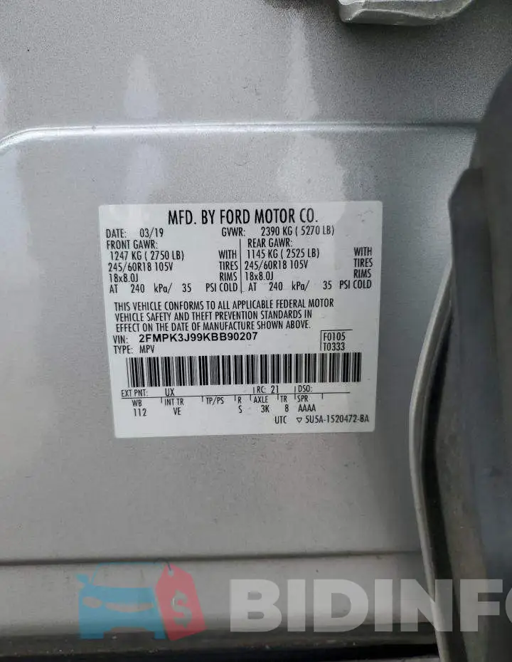2FMPK3J99KBB90207 Photo# 14