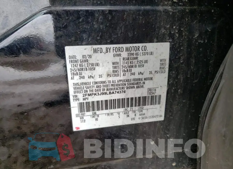 2FMPK3J99LBA74376 Photo# 13