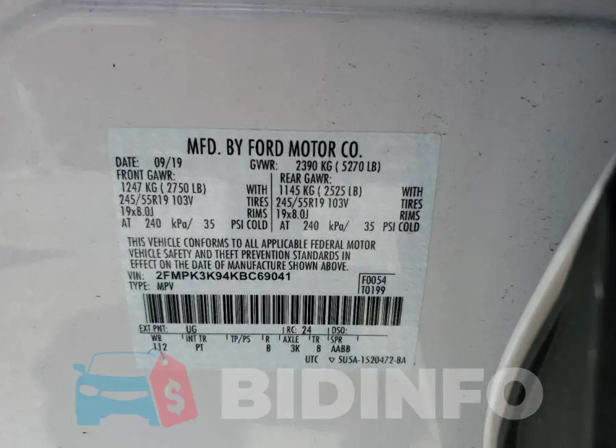 2FMPK3K94KBC69041 Photo# 14