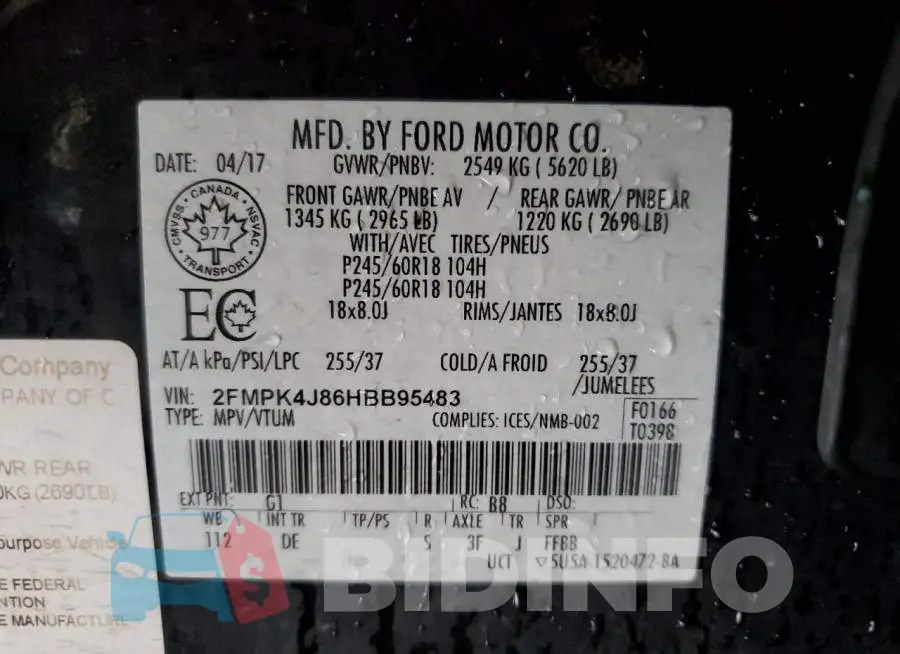 2FMPK4J86HBB95483 Photo# 13