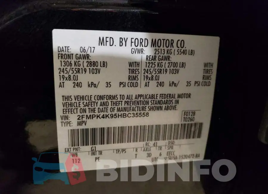 2FMPK4K95HBC35558 Photo# 12