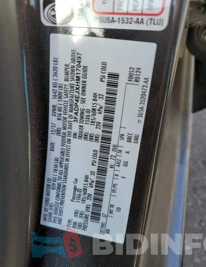 3FADP4EJXHM170497 Photo# 12