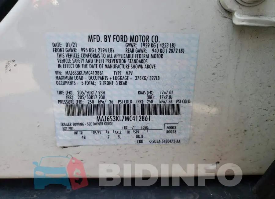 MAJ6S3KL7MC412861 Photo# 13