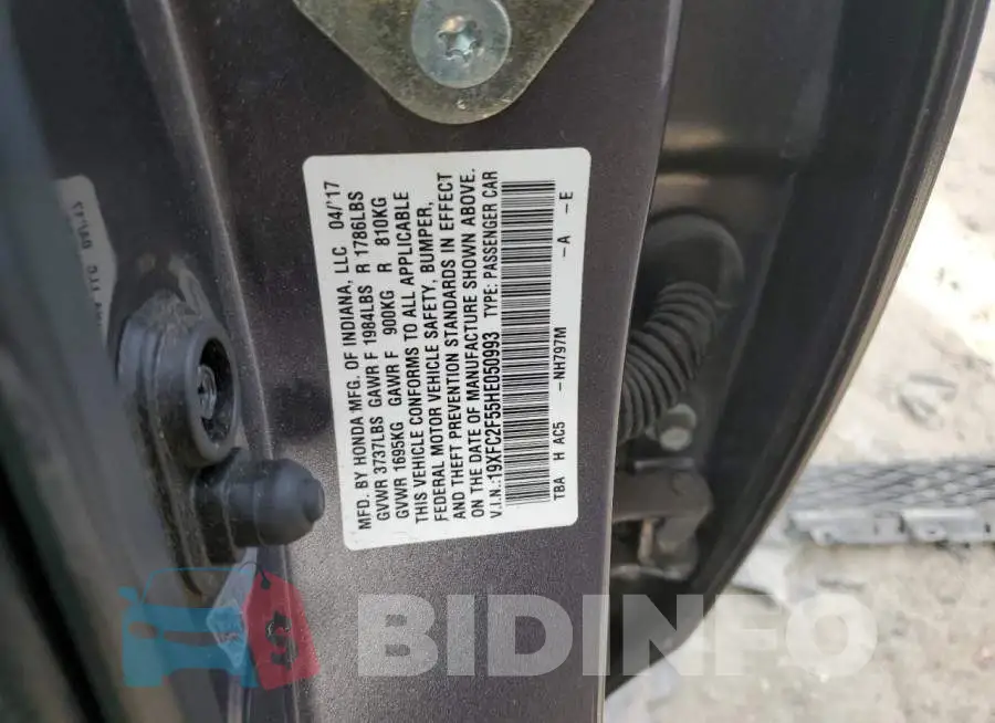 19XFC2F55HE050993 Photo# 12