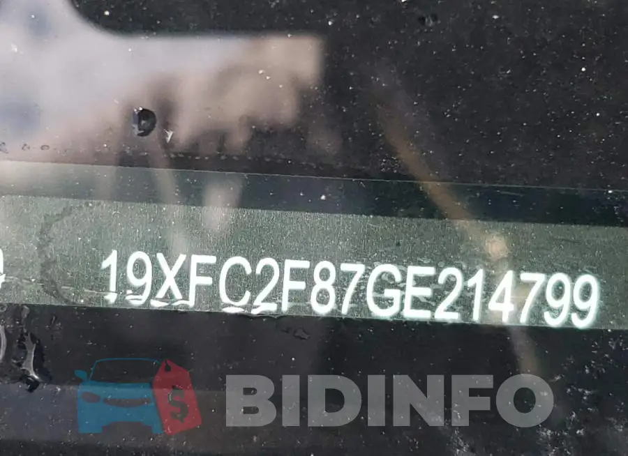 19XFC2F87GE214799 Photo# 12