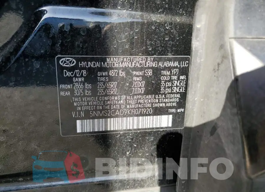 5NMS2CAD9KH071920 Photo# 12