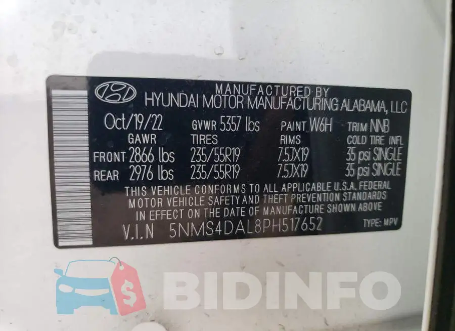 5NMS4DAL8PH517652 Photo# 14