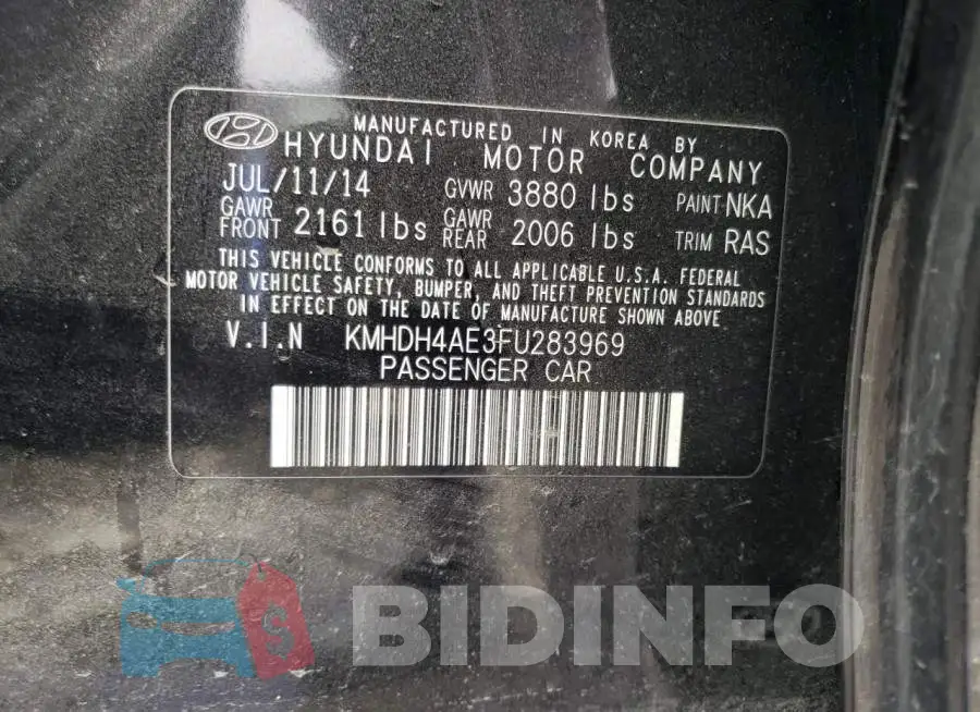 KMHDH4AE3FU283969 Photo# 12