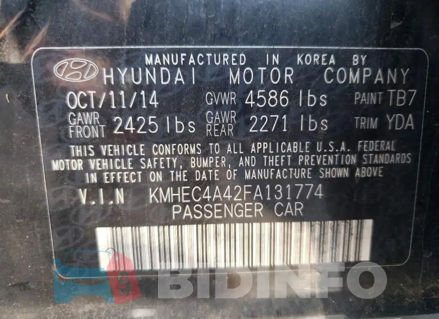 KMHEC4A42FA131774 Photo# 12