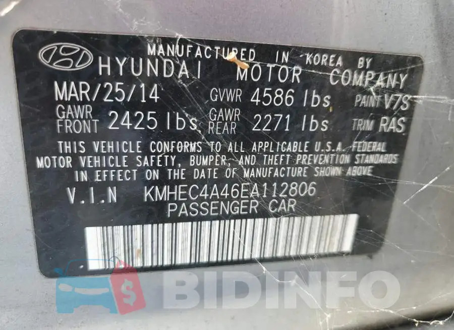 KMHEC4A46EA112806 Photo# 12