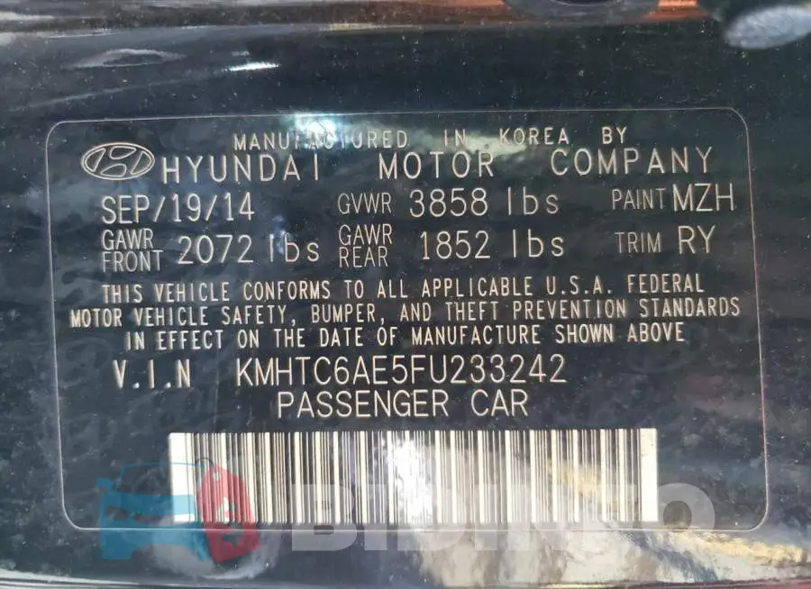 KMHTC6AE5FU233242 Photo# 13