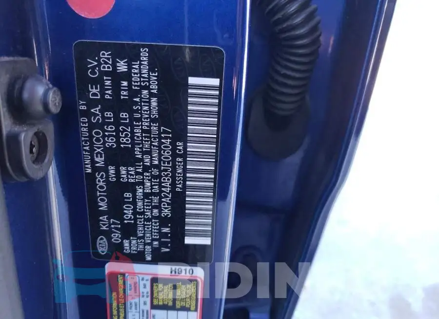 3KPA24AB3JE060417 Photo# 12