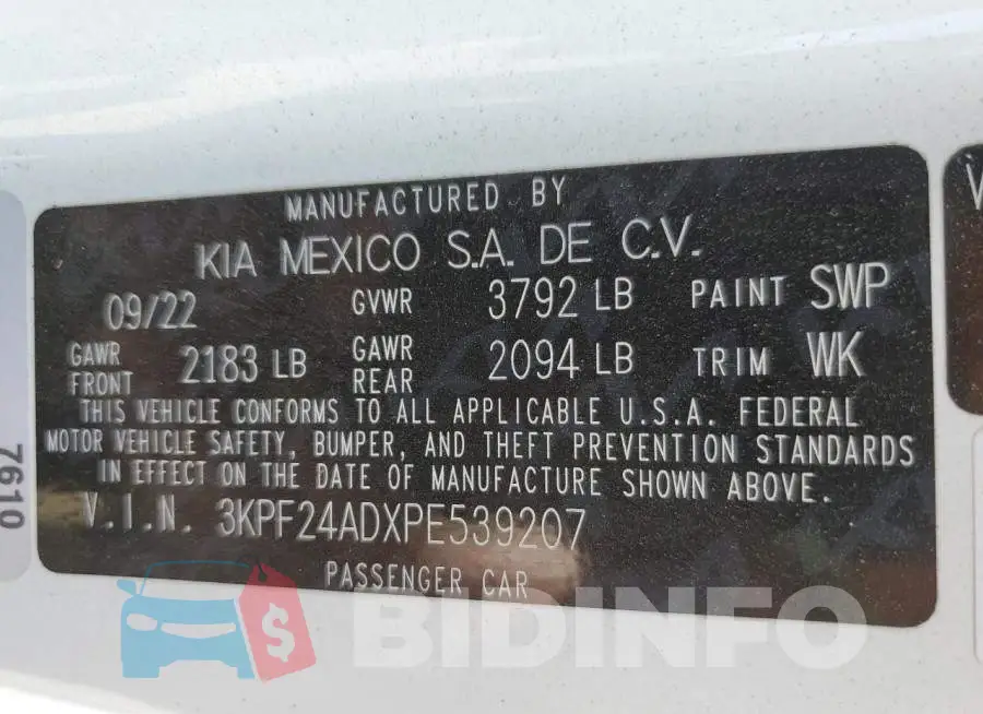 3KPF24ADXPE539207 Photo# 13