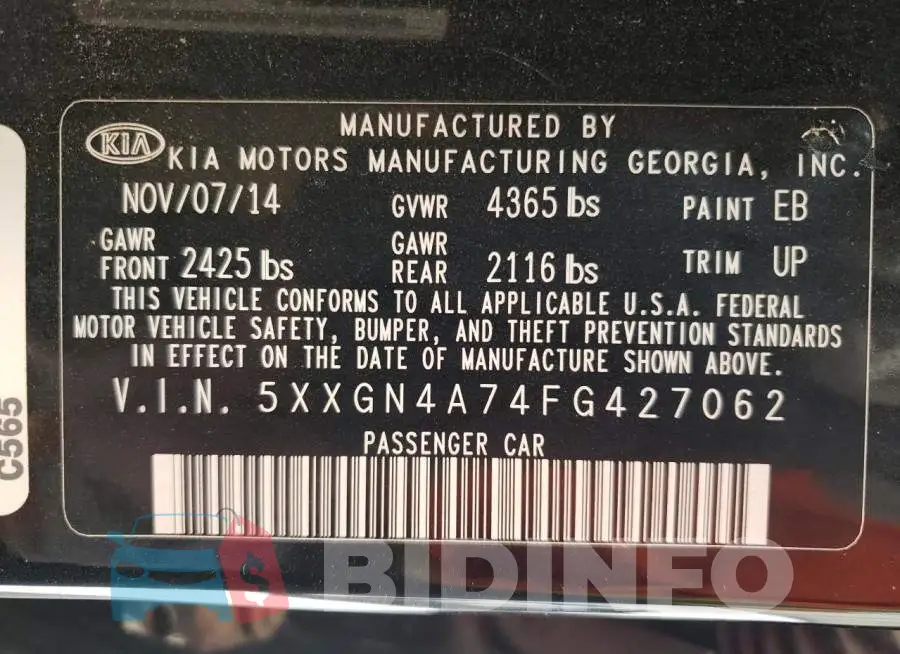 5XXGN4A74FG427062 Photo# 12