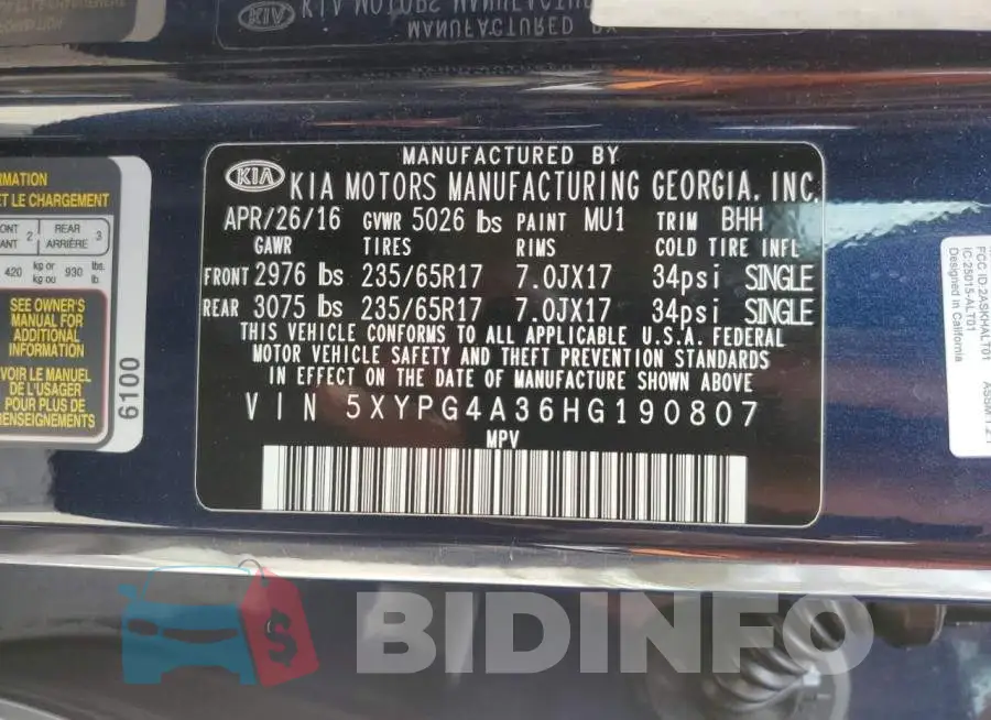 5XYPG4A36HG190807 Photo# 13
