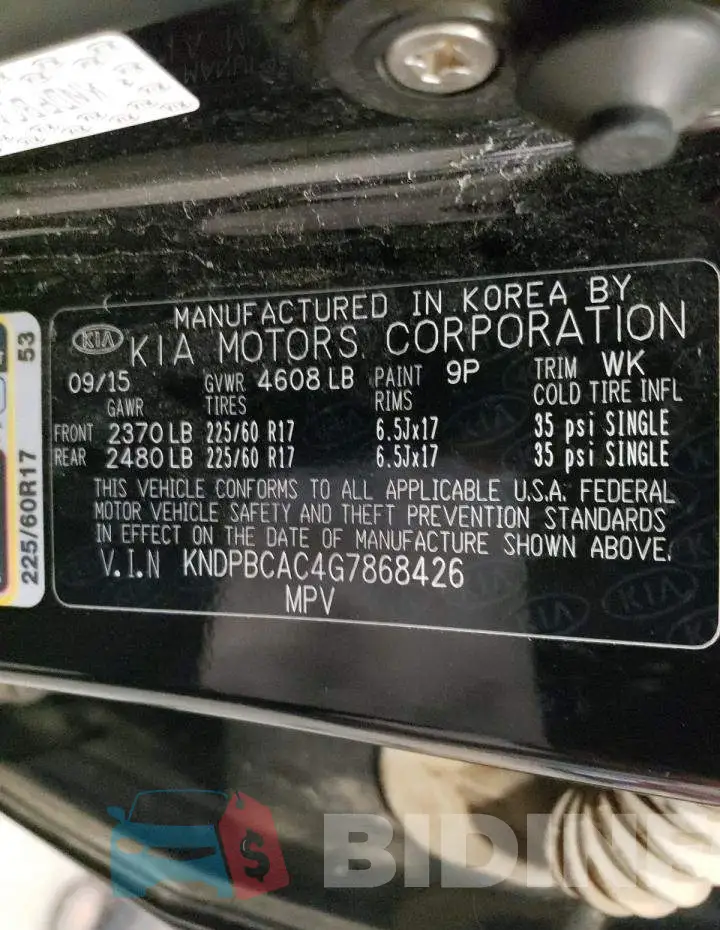 KNDPBCAC4G7868426 Photo# 13