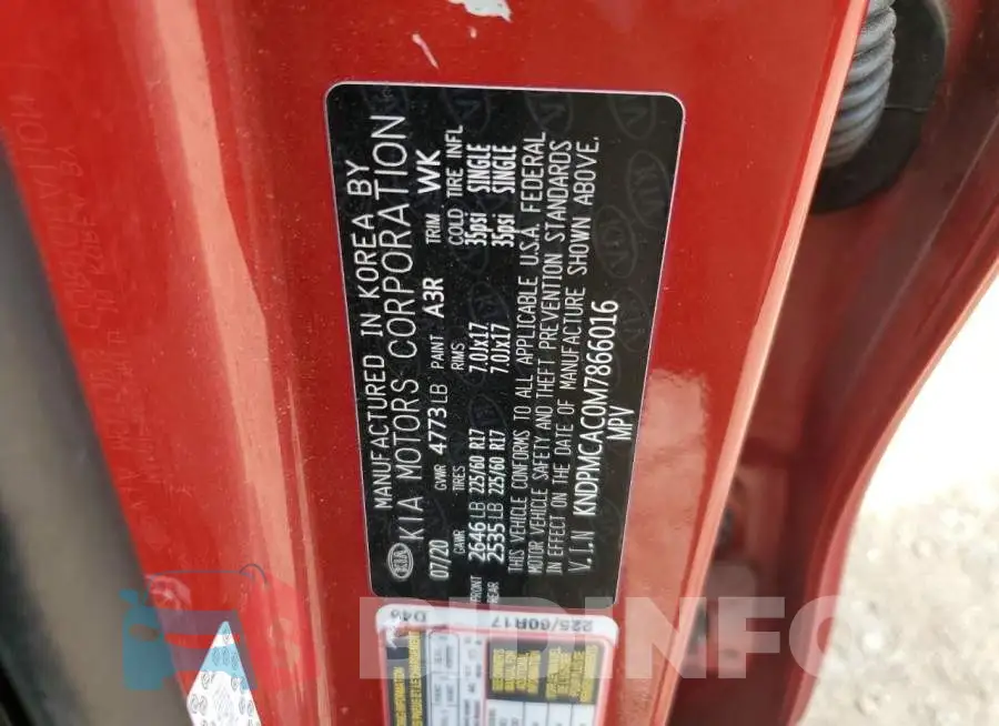 KNDPMCAC0M7866016 Photo# 12