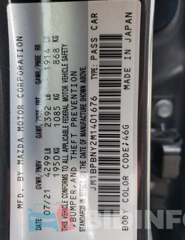 JM1BPBNY2M1401676 Photo# 12