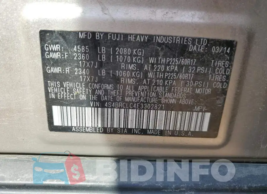 4S4BRCLC4E3302821 Photo# 13