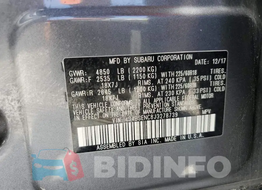 4S4BSENC8J3278739 Photo# 12