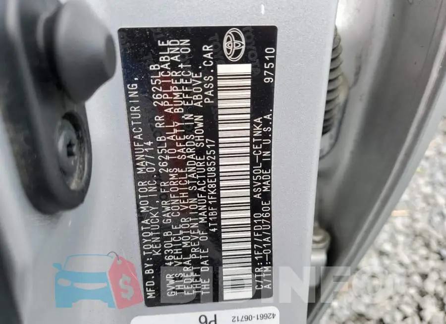 4T1BF1FK8EU852517 Photo# 12